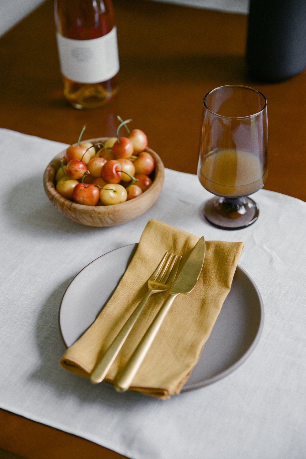 Linen Table Runner in White - Whimsy & Row