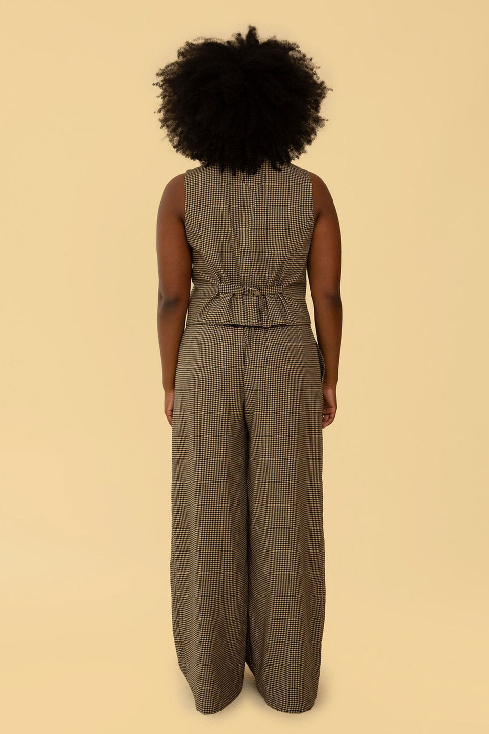 Bowie Vest in Tan Gingham - Whimsy & Row