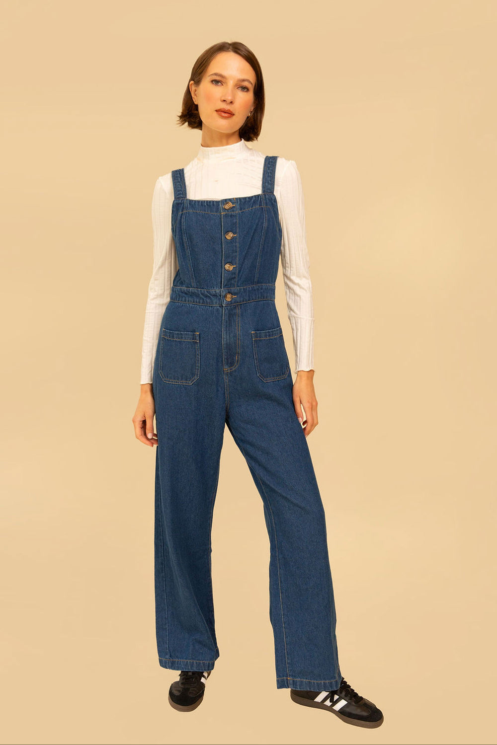 Grace Jumpsuit in Dark Denim - Whimsy & Row