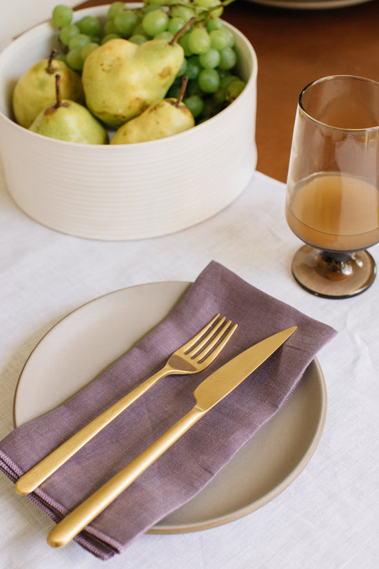 Napkins set of 4 in Eggplant Linen - Whimsy & Row