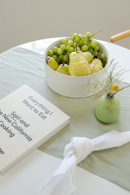 Linen Table Runner in Sage - Whimsy & Row