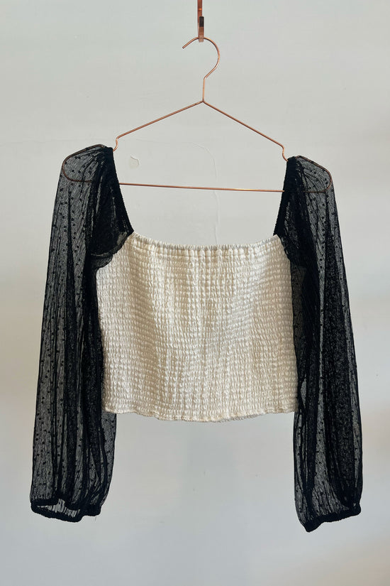 Sample Sale Cameron Top in Cream/Black - Whimsy & Row