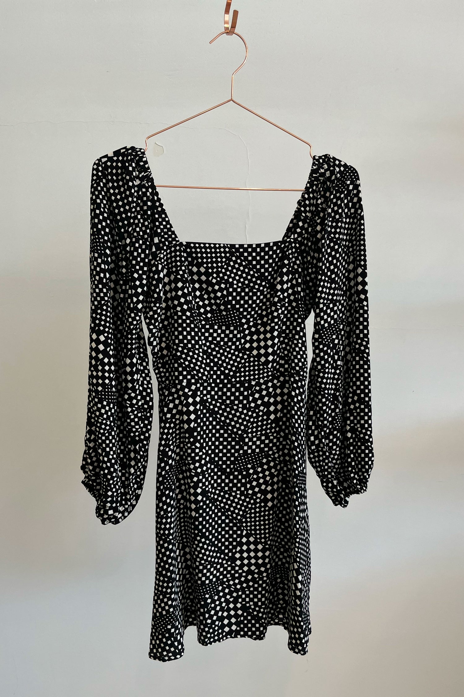 Sample Sale Autumn Dress in Black Checker