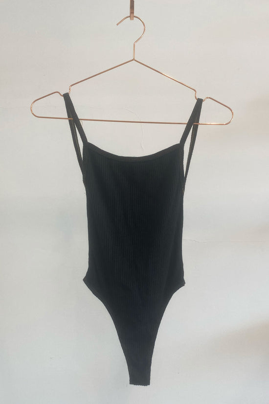 Sample Sale Maria Bodysuit in Black Rib - Whimsy & Row