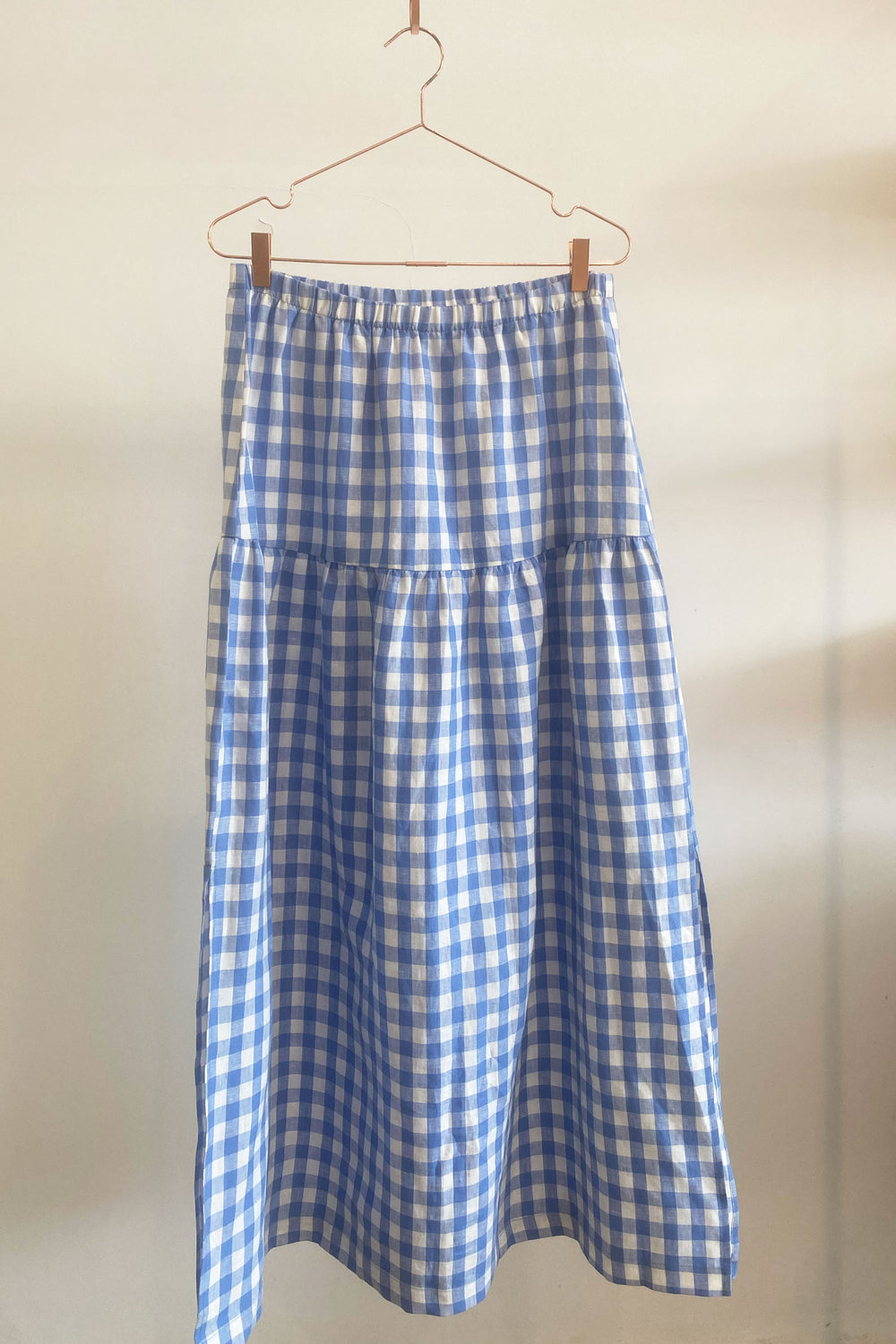 Sample Sale Millie Skirt/Dress in Blue Gingham Linen - Whimsy & Row
