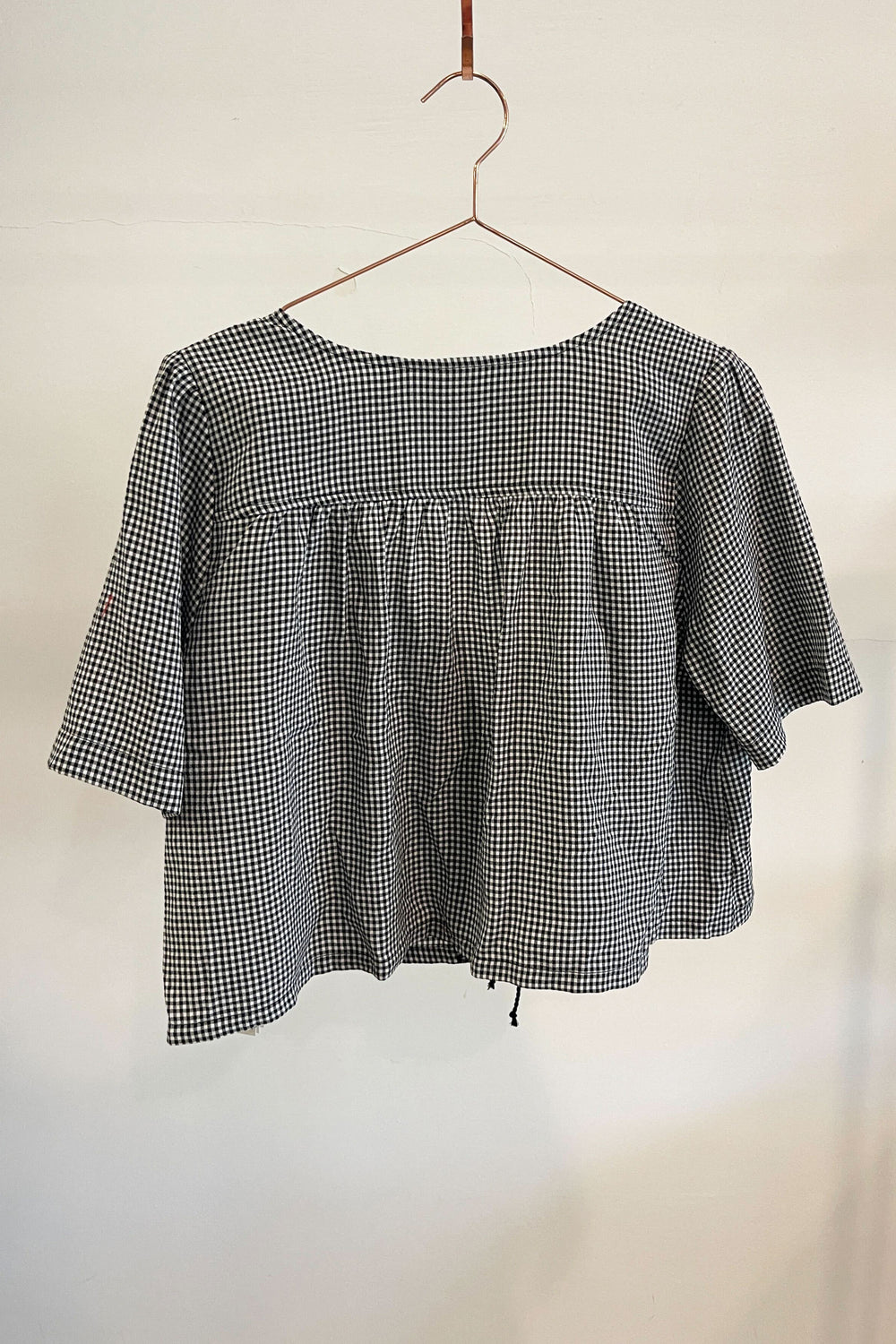 Sample Sale Birdie Top in Black Gingham - Whimsy & Row