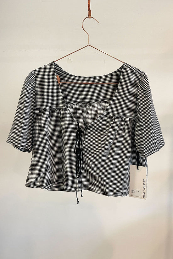 Sample Sale Birdie Top in Black Gingham - Whimsy & Row