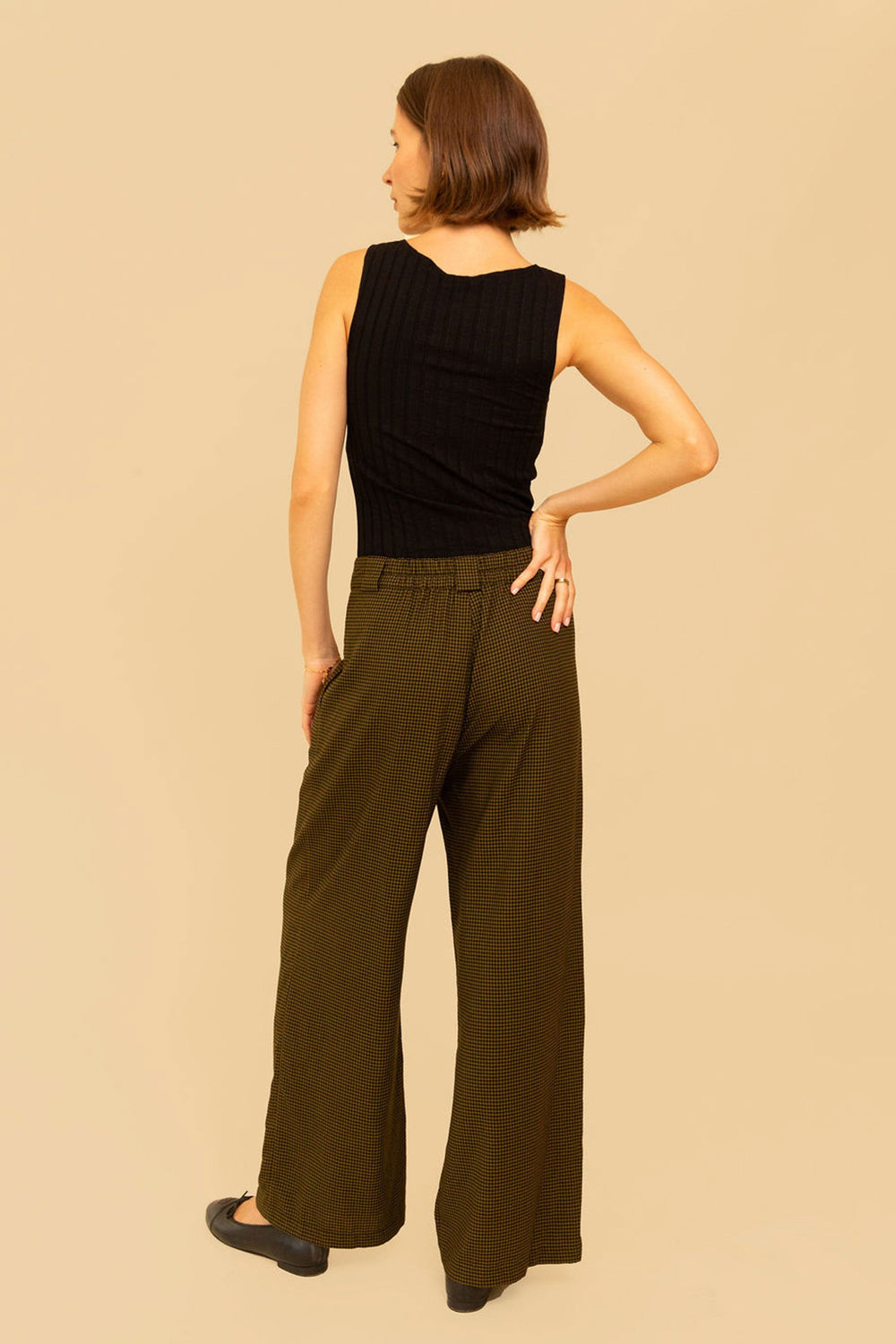 Leanna Pant in Hunter Gingham - Whimsy & Row