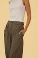 Leanna Pant in Tan Gingham