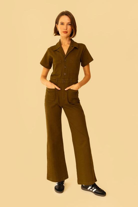 Logan Jumpsuit in Hunter - Whimsy & Row