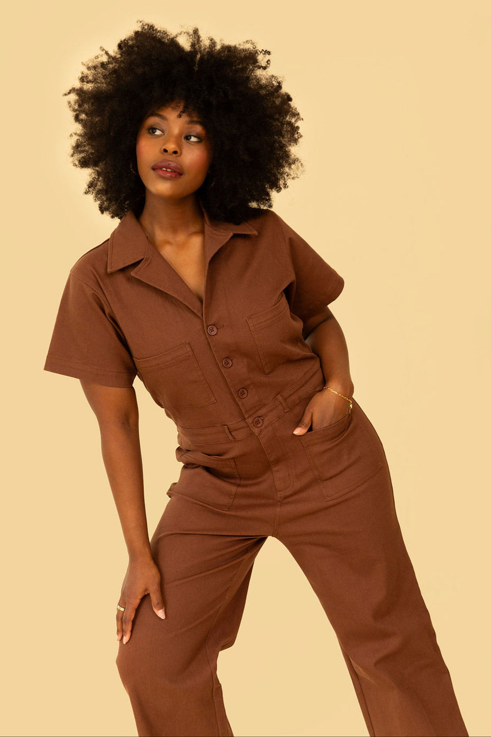 Logan Jumpsuit in Chocolate - Whimsy & Row