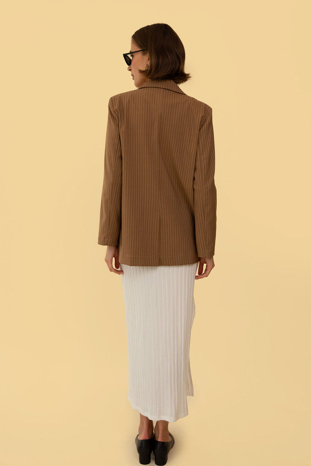 Parker Blazer in Tan Stripe - Whimsy & Row