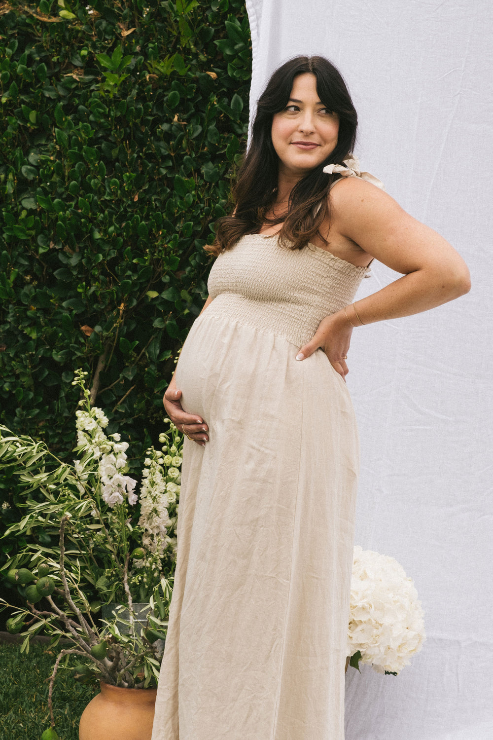 Sophie Dress in Oatmeal Linen - Whimsy & Row