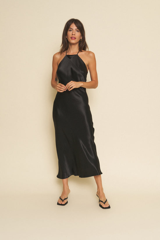 Sample Sale Fiona Dress in Silky Black - Whimsy & Row