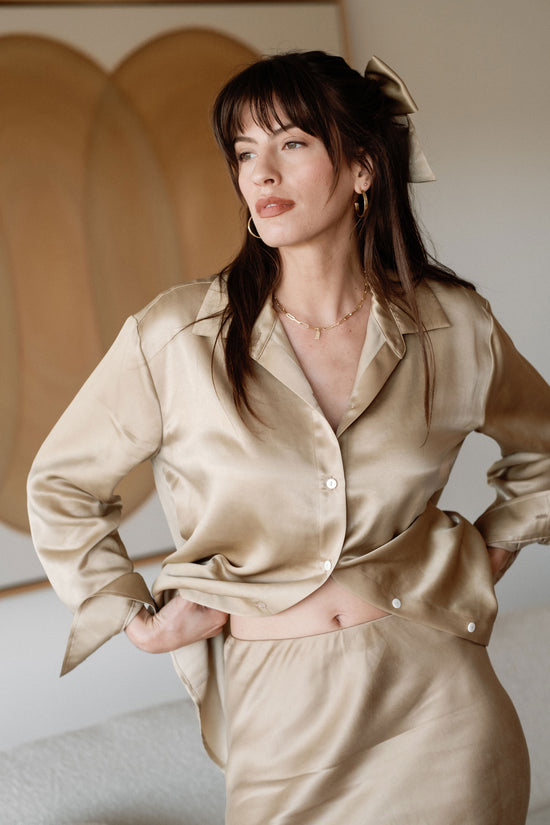 Denise Top in Silky Gold - Whimsy & Row