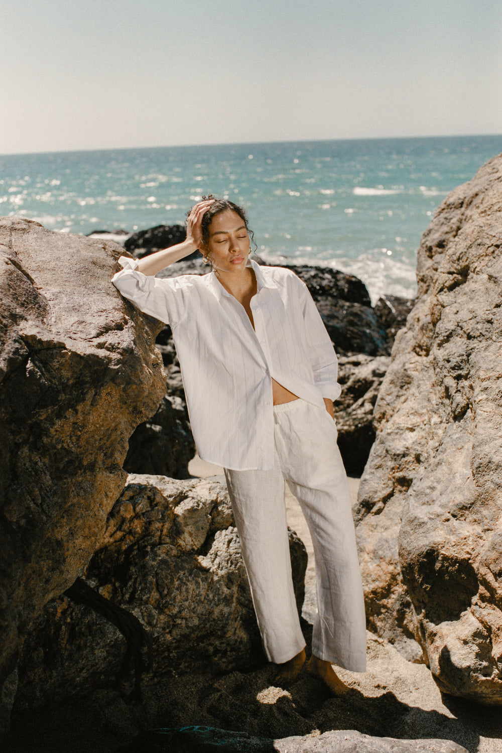 Peri Shirt in White Poplin - Whimsy & Row