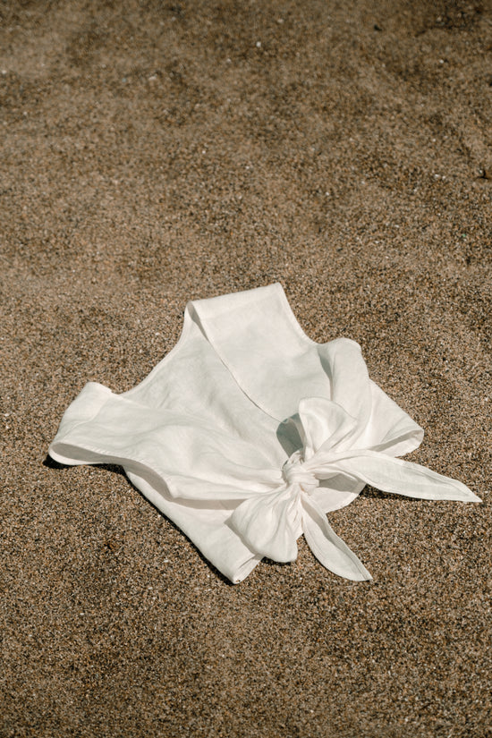 Valentina Top in White Linen - Whimsy & Row