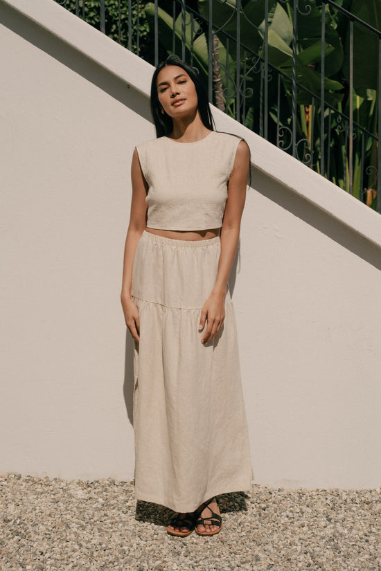 Millie Skirt/Dress in Oatmeal Linen - Whimsy & Row