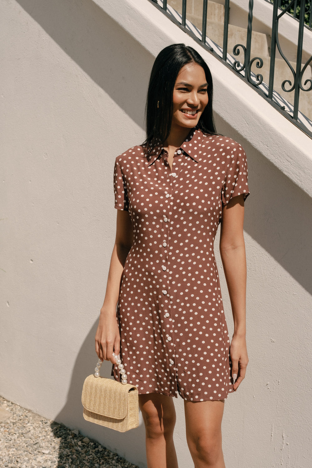 Ronnie Dress in Brown Polka Dots - Whimsy & Row