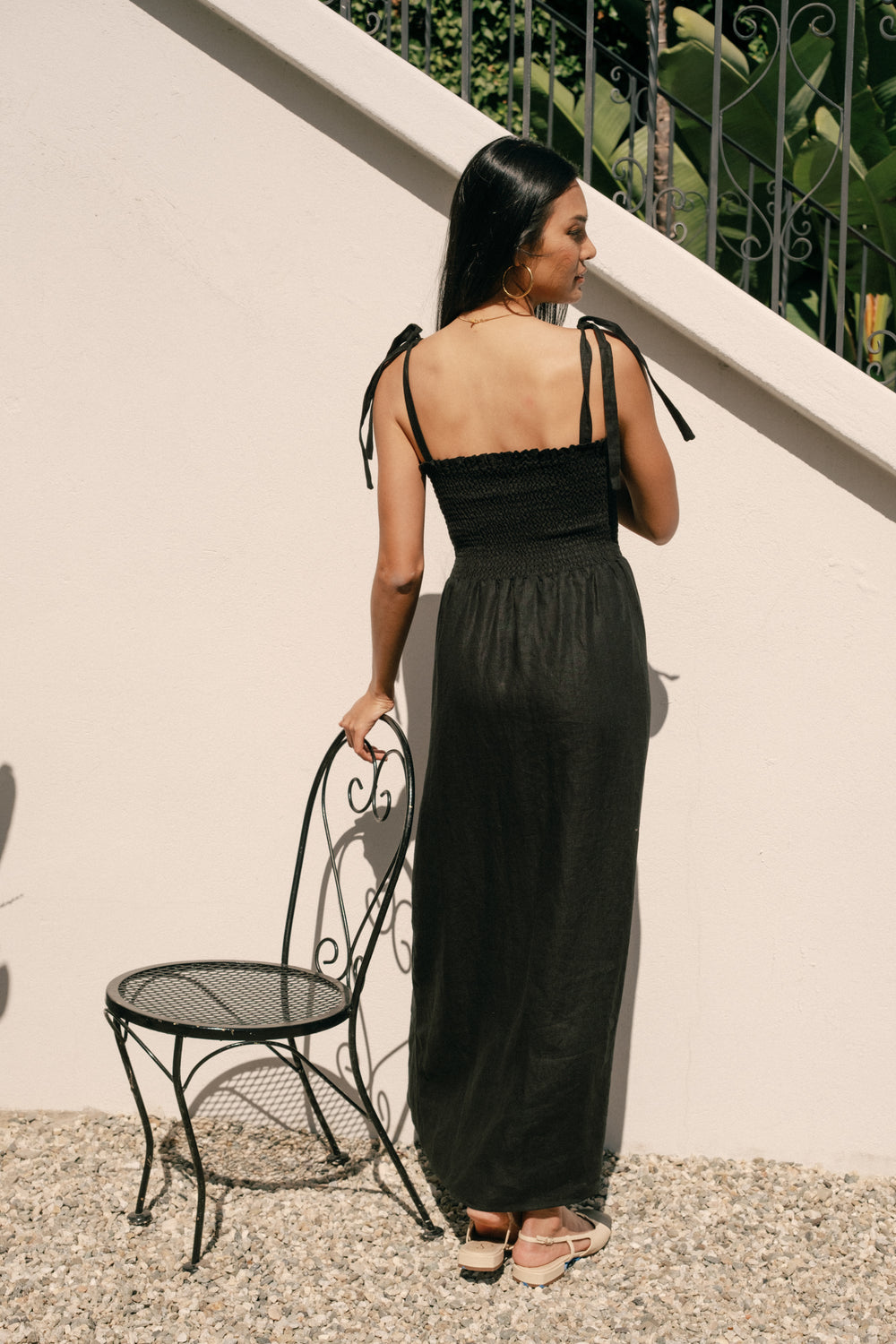 Sophie Dress in Black Linen - Whimsy & Row