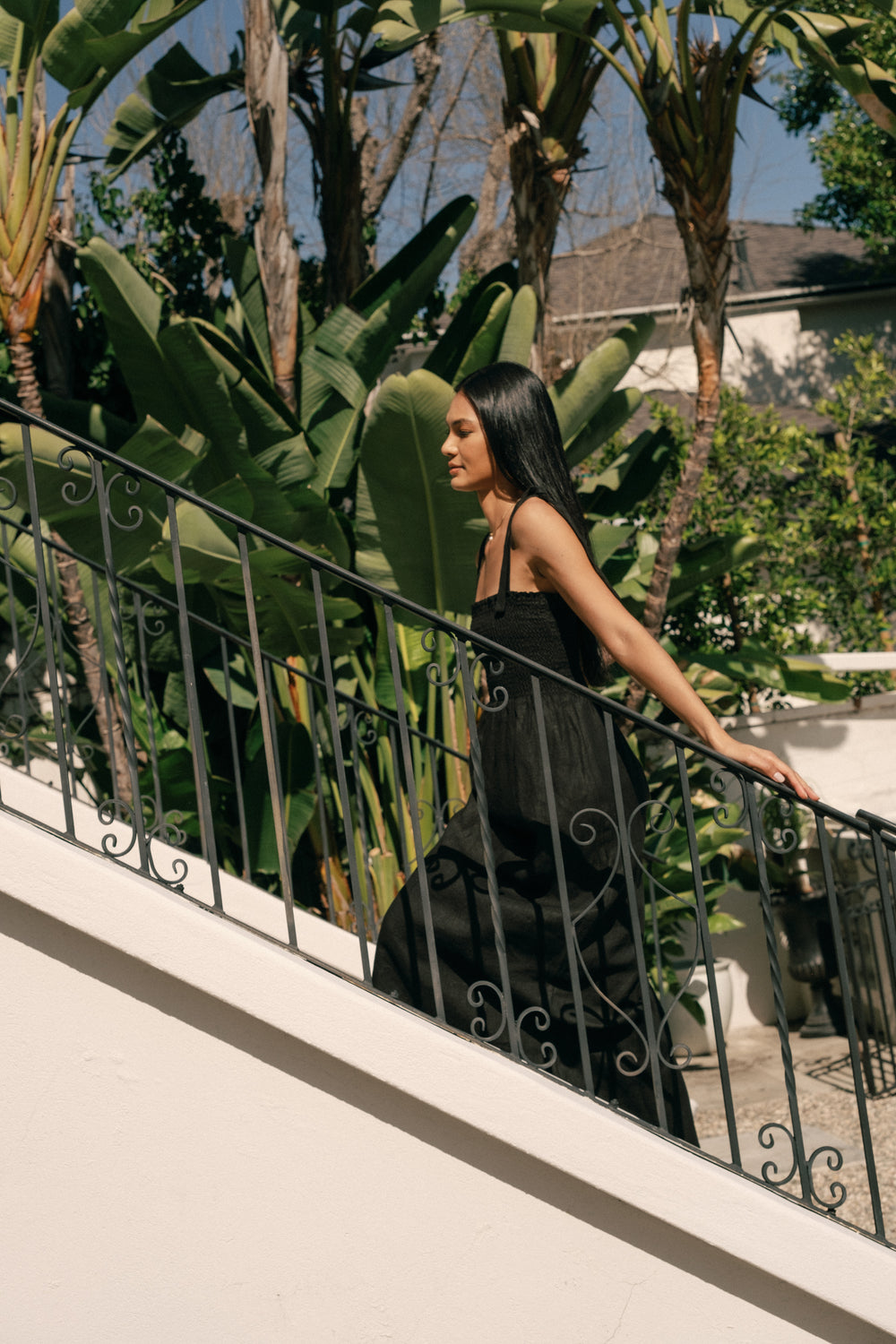 Sophie Dress in Black Linen - Whimsy & Row