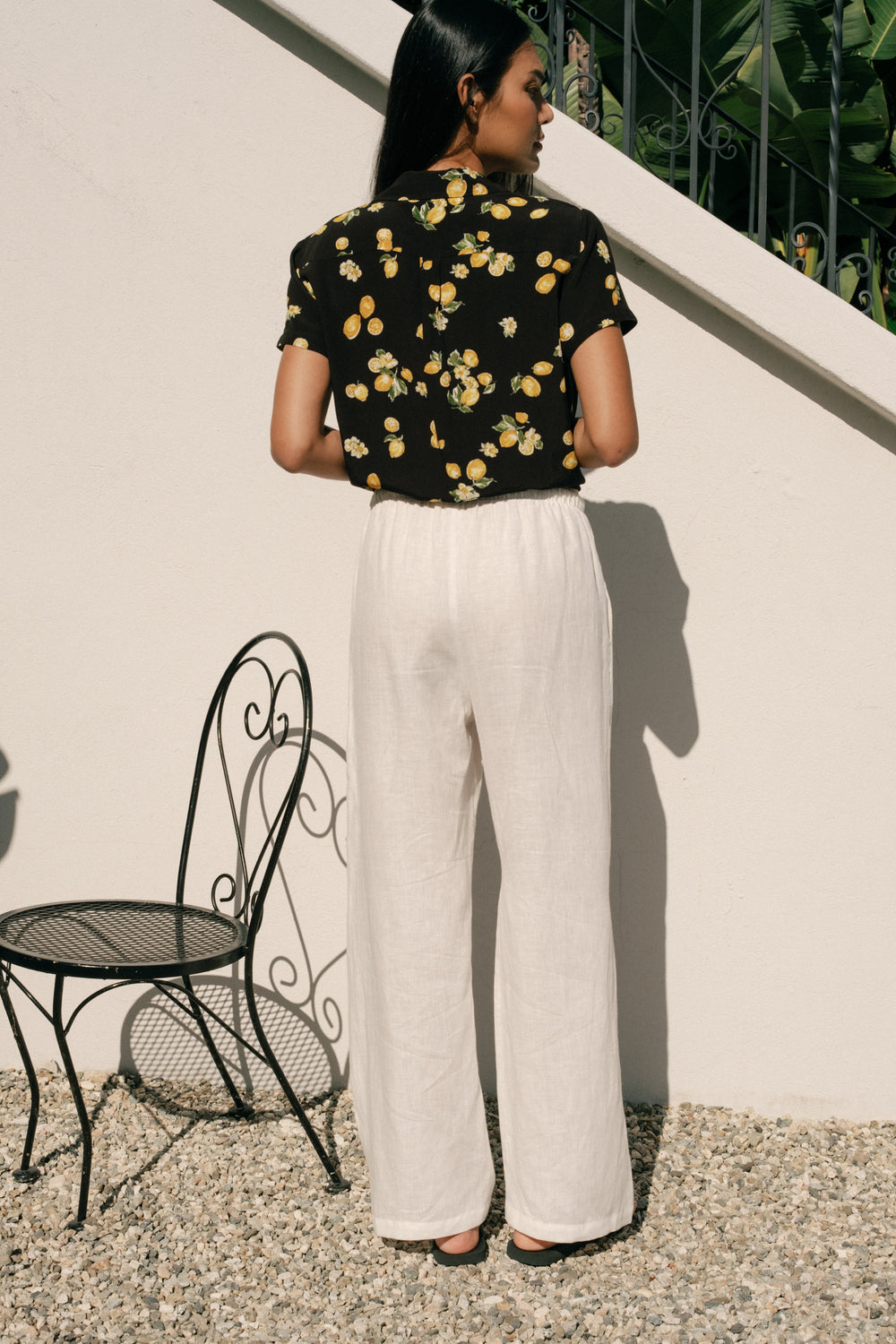 Kira Pant in White Linen - Whimsy & Row