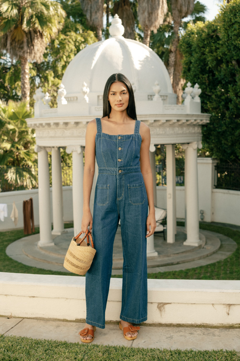 Grace Jumpsuit in Dark Denim - Whimsy & Row