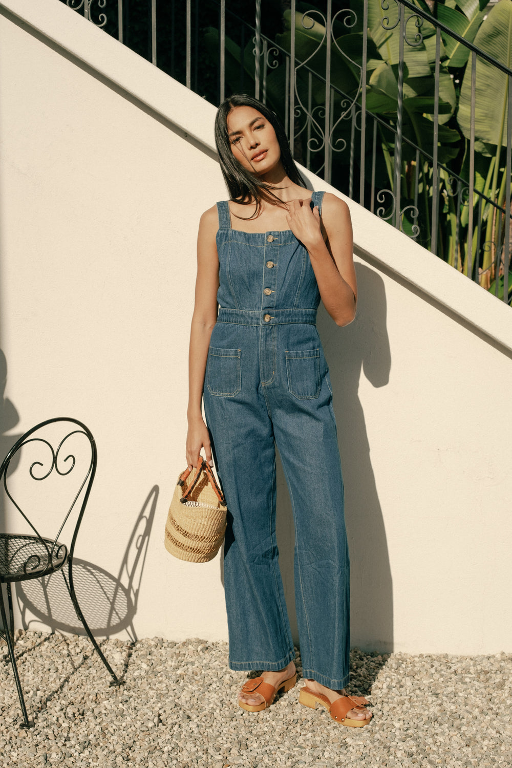 Grace Jumpsuit in Dark Denim - Whimsy & Row