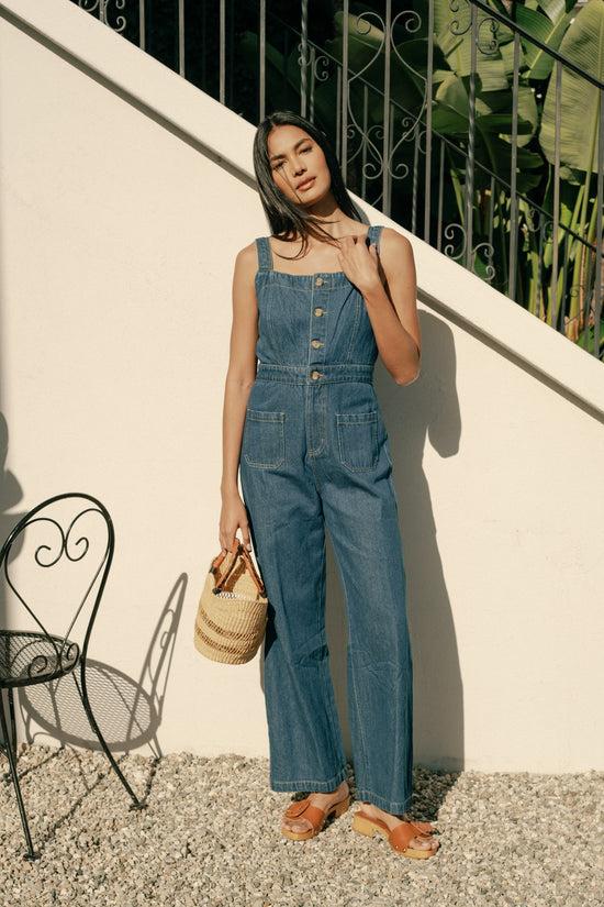 Grace Jumpsuit in Dark Denim - Whimsy & Row