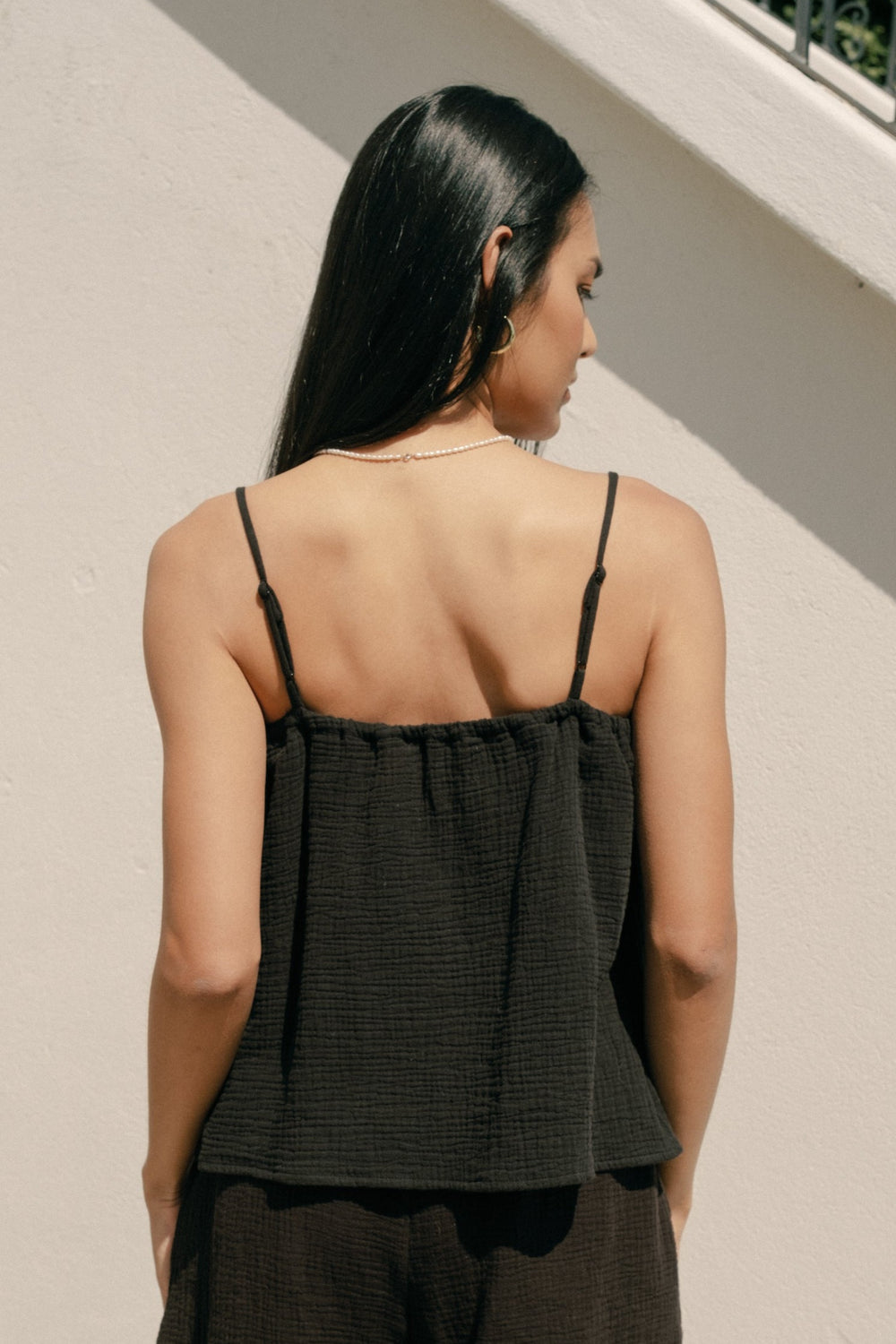 Sofia Top in Black Gauze - Whimsy & Row
