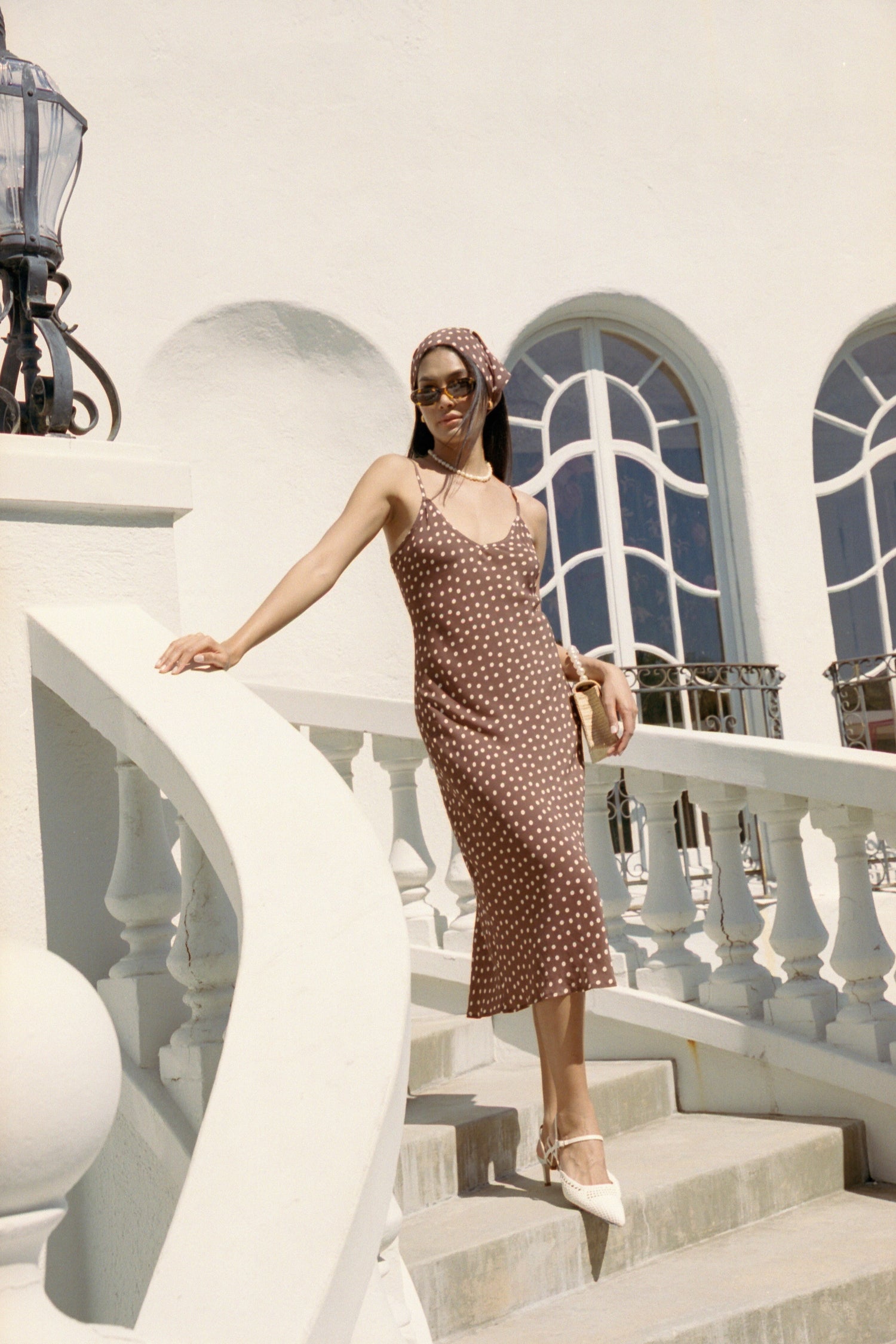Bandana in Brown Polka Dots