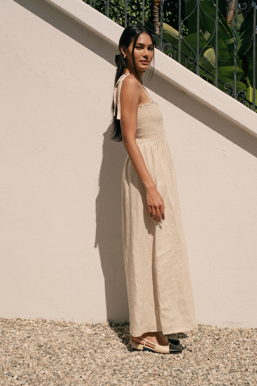 Sophie Dress in Oatmeal Linen - Whimsy & Row