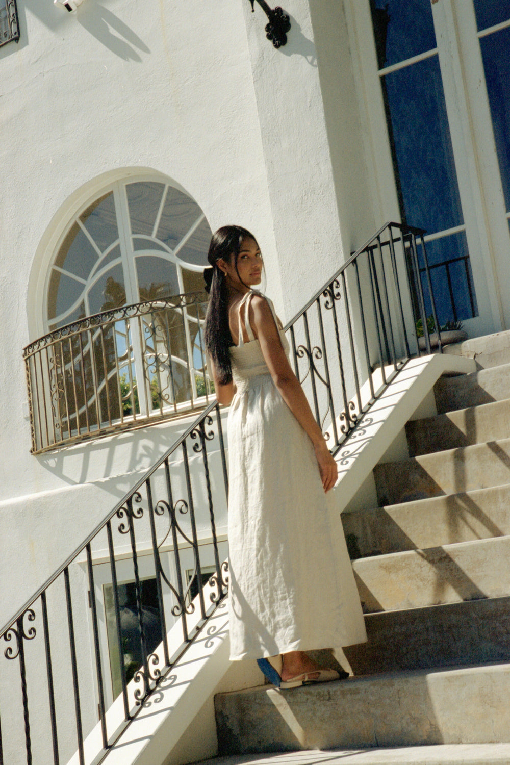 Sophie Dress in Oatmeal Linen - Whimsy & Row