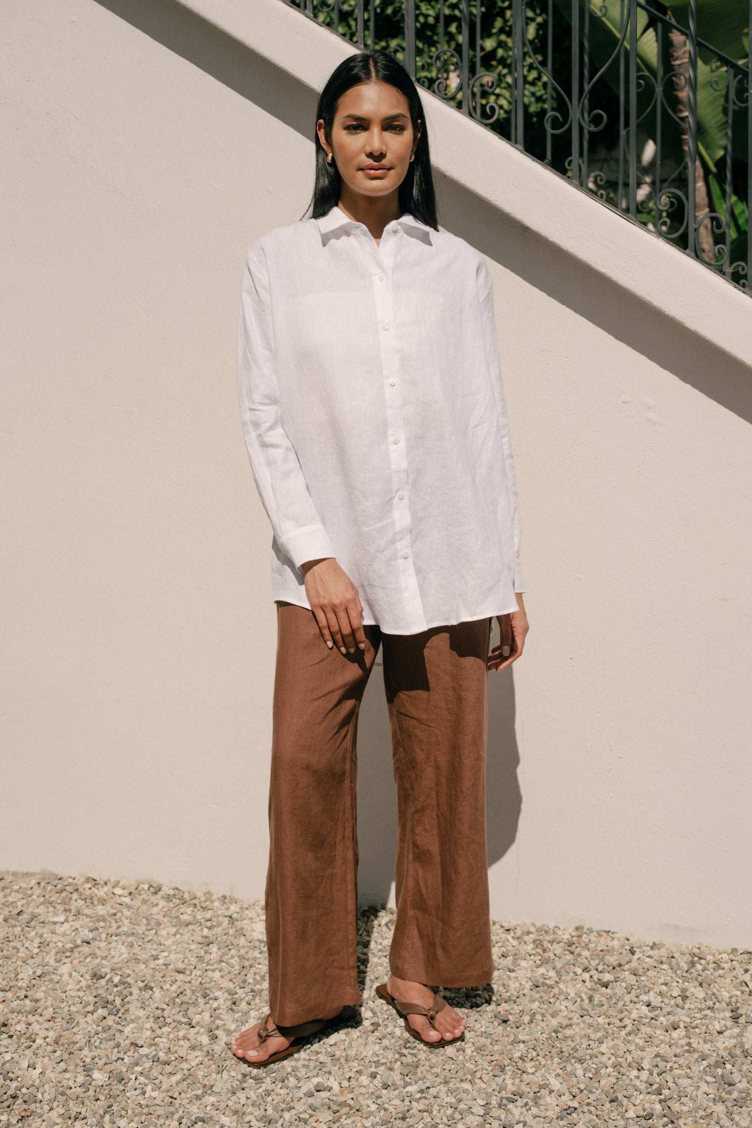 Denise Top in White Linen