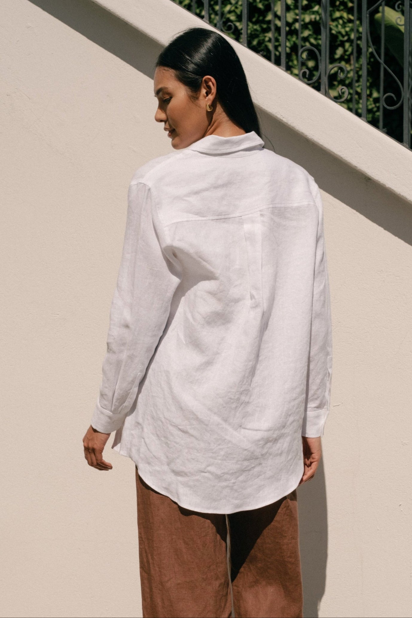 Denise Top in White Linen