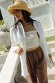 Denise Top in White Linen