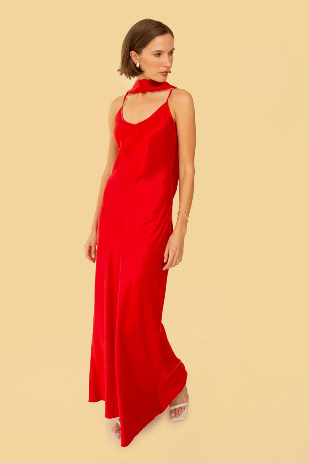 Bonnie Dress in Silky Red - Whimsy & Row