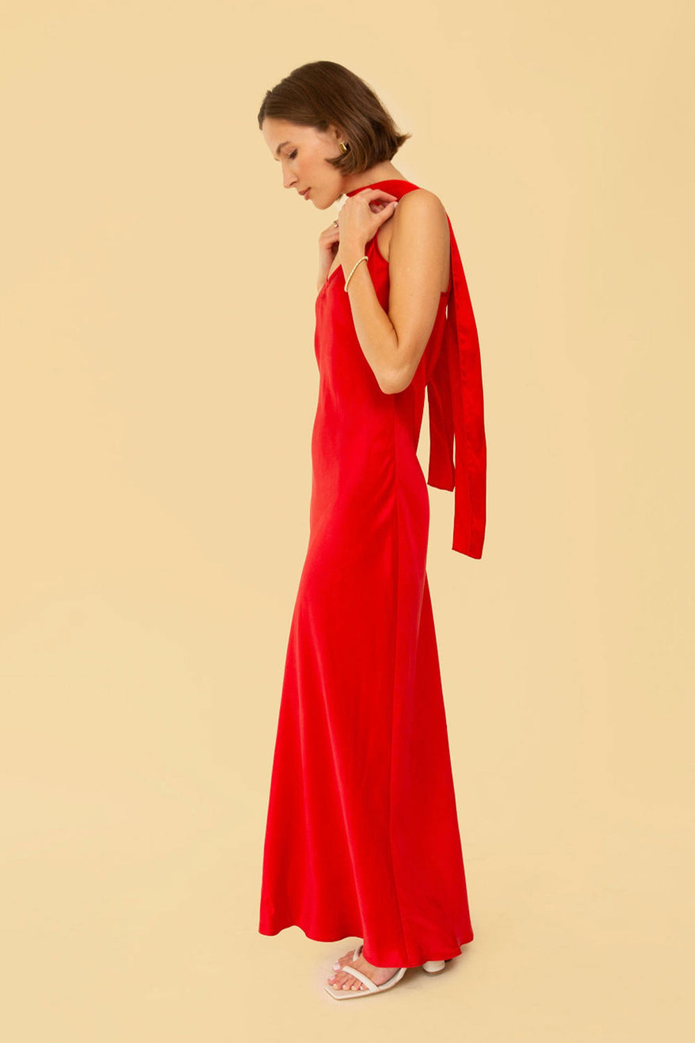 Bonnie Dress in Silky Red - Whimsy & Row
