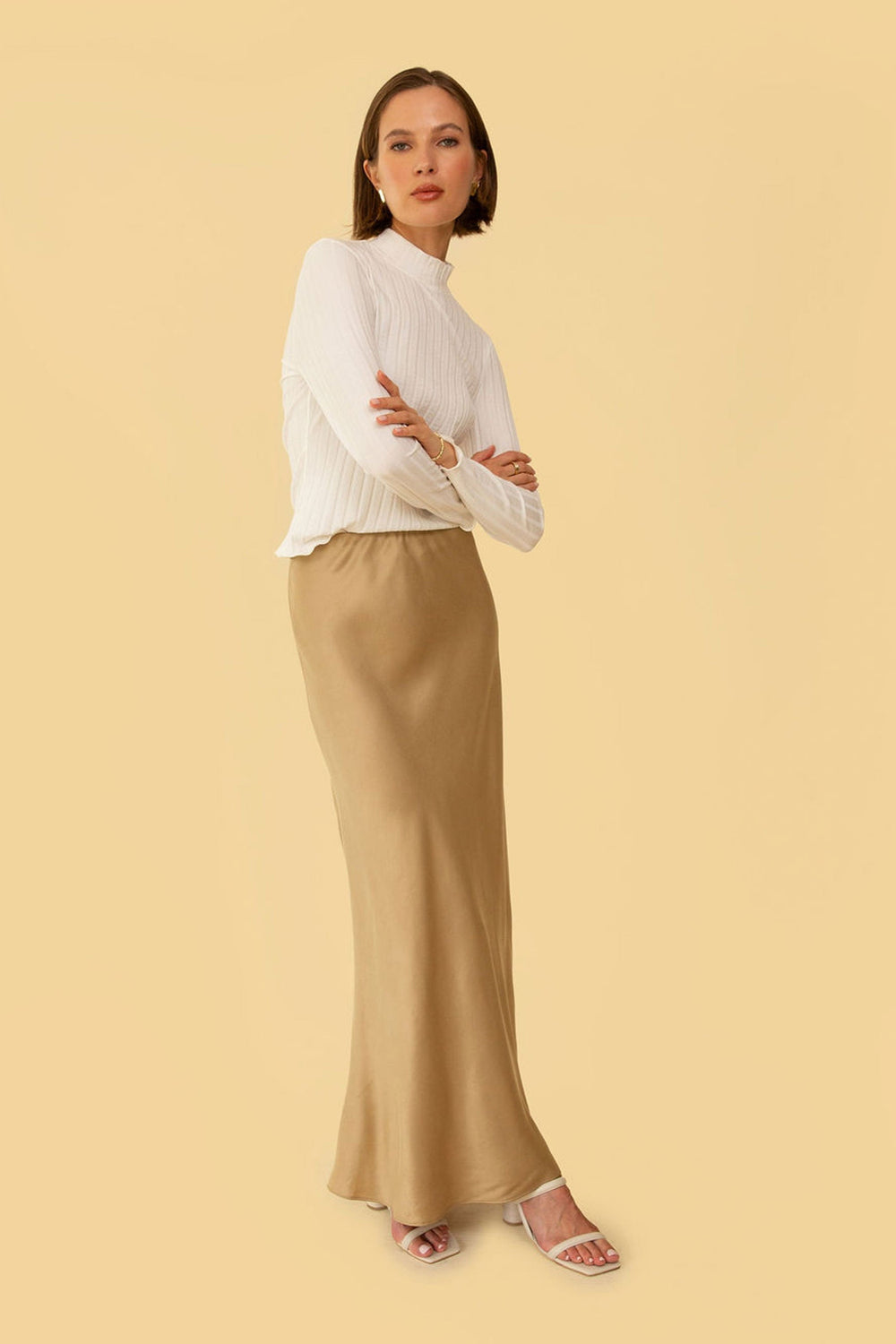 Marni Skirt in Silky Gold - Whimsy & Row
