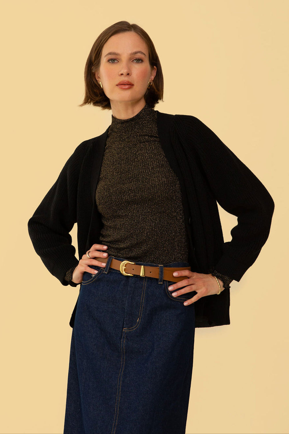 Gigi Top in Black Sparkle - Whimsy & Row