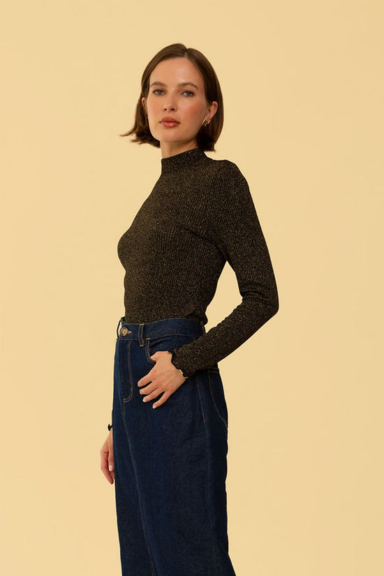 Gigi Top in Black Sparkle - Whimsy & Row