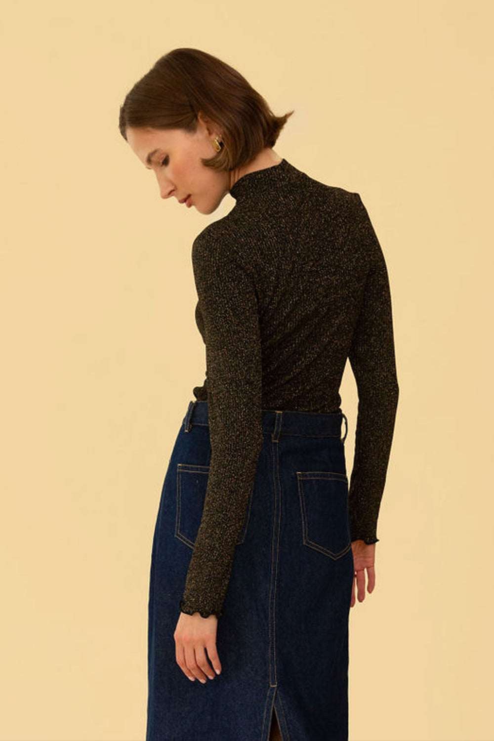 Gigi Top in Black Sparkle - Whimsy & Row