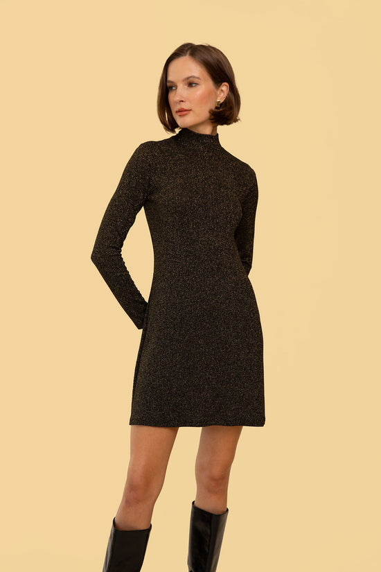 Joanie Dress in Black Sparkle - Whimsy & Row