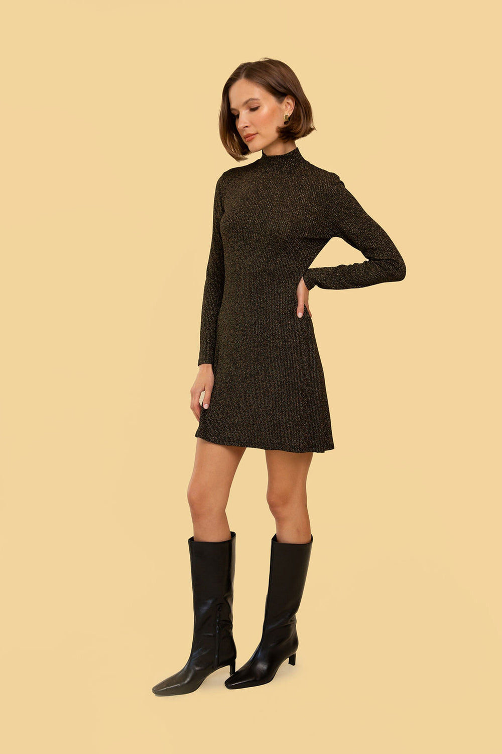 Joanie Dress in Black Sparkle - Whimsy & Row