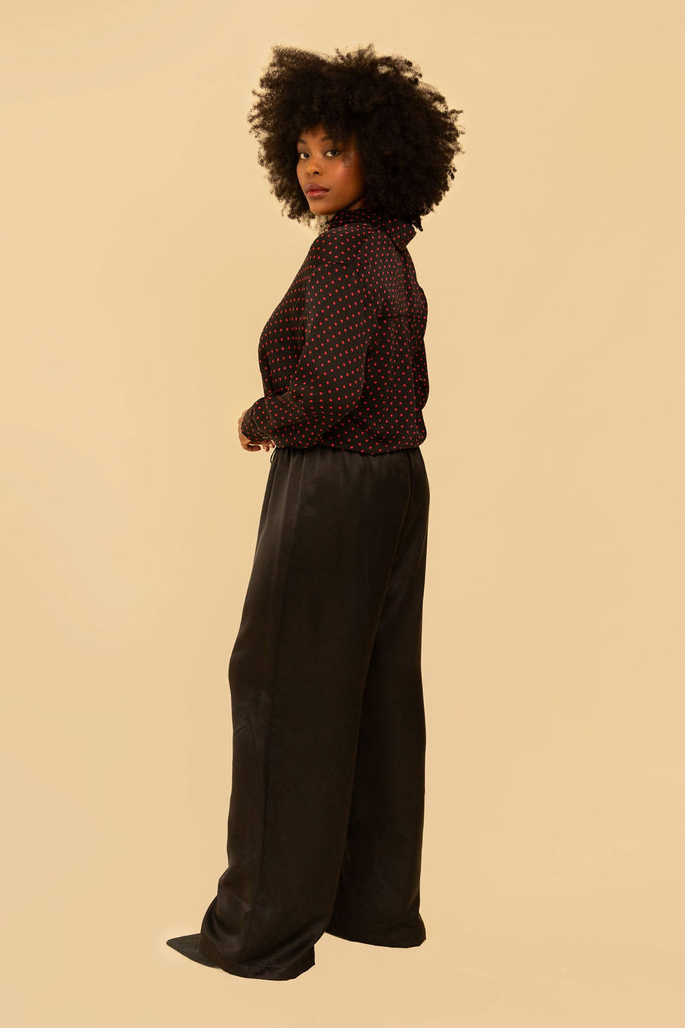 Raffa Pants in Black Silky - Whimsy & Row
