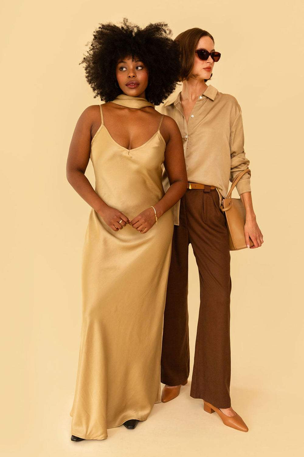 Bonnie Dress in Silky Gold - Whimsy & Row