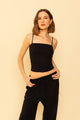 Mina Top in Black Rib