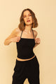 Mina Top in Black Rib
