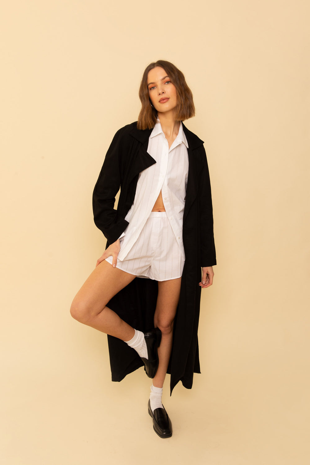 Gia Trench in Black - Whimsy & Row