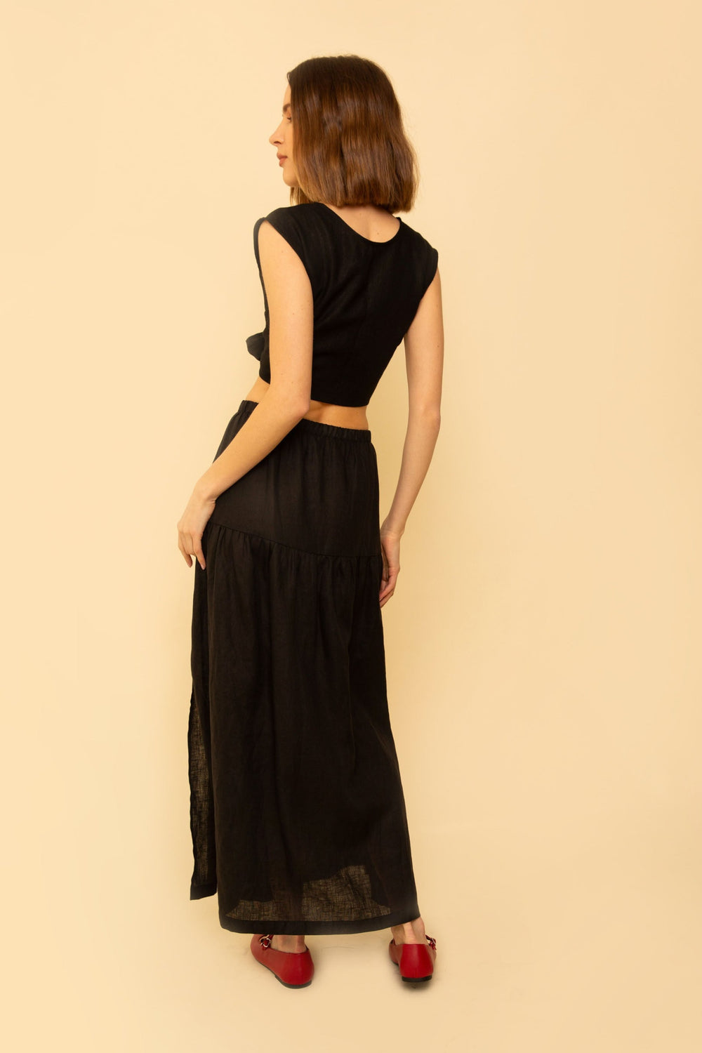 Millie Skirt/Dress in Black Linen - Whimsy & Row